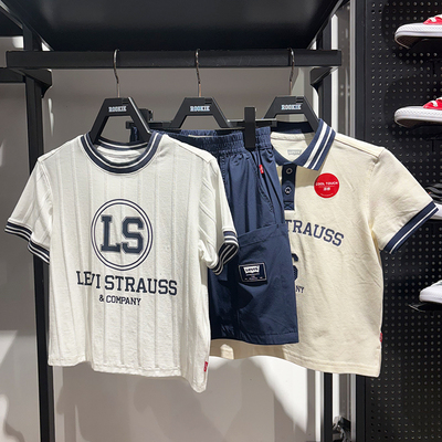 Levi's李维斯童装24夏男女童棉印花舒适透气短袖T恤LV2422184