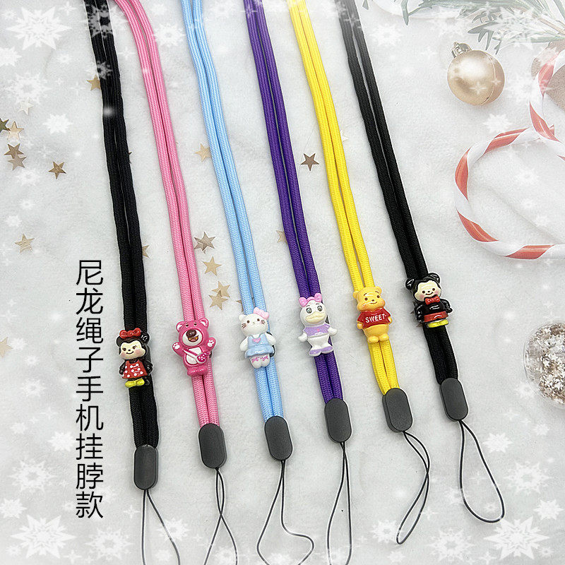 可爱米奇米妮手机挂挂脖绳可背防摔手机链结实背带防盗防丢可调节