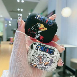 适用airpods4保护套airpodspro2代耳机壳3代苹果无线蓝牙耳机壳airpods2卡通第一二代海贼王路飞ipod磨砂软壳