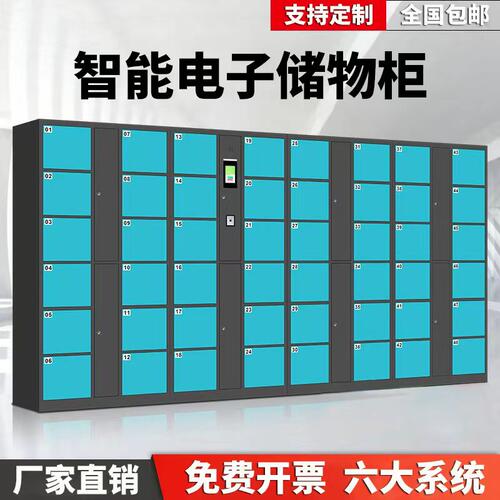 超市商场智能人脸指纹刷卡寄存柜