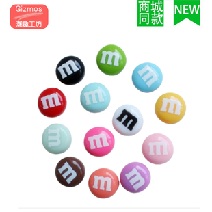 彩色M豆鞋扣洞洞鞋配饰DIY装饰扣crocs鞋花卡通立体2026