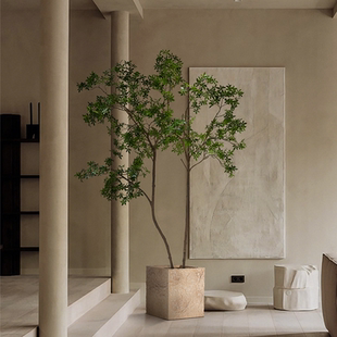 仿真绿植室内黄荆树高端轻奢假树植物盆栽侘寂商业民宿景观装饰