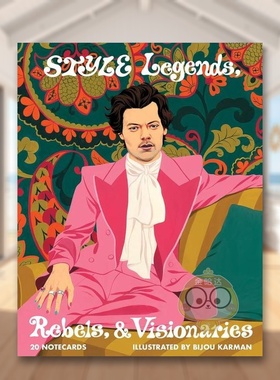 【预售】风格传奇记事本英文文创卡牌进口原版卡牌14岁以上Style Legends, Rebels, and Visionaries Notecards Chronicle Books书