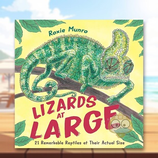 【预售】逍遥法外的蜥蜴：21种实际大小的非凡爬行动物英文儿童绘本动物生态环保进口原版外版书精装3-6周岁Lizards at Large: 2书