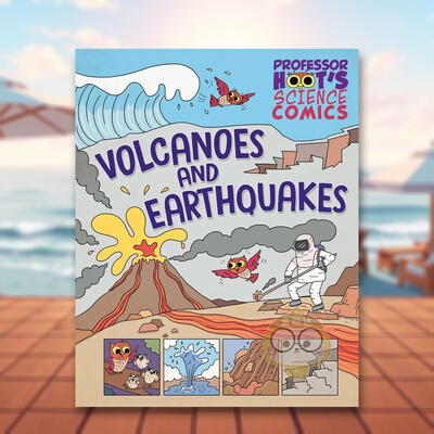 【预售】霍特教授的科学漫画：火山与地震 Professor Hoot's Science Comics: Volcanoes and Earthquakes 原版英文儿童绘本进口书