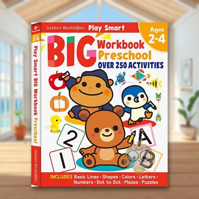 【现货】聪明游戏练习册英文儿童趣味进口原版外版书平装3-6周岁Play Smart Big Workbook Preschool Ages 2-4GAKKEN EARLY CHIL书