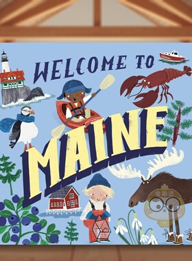 【现货】欢迎来到缅因英文儿童绘本知识百科进口原版书精装Welcome to Maine  Asa Gill著Doubleday出版书籍图书外版正版