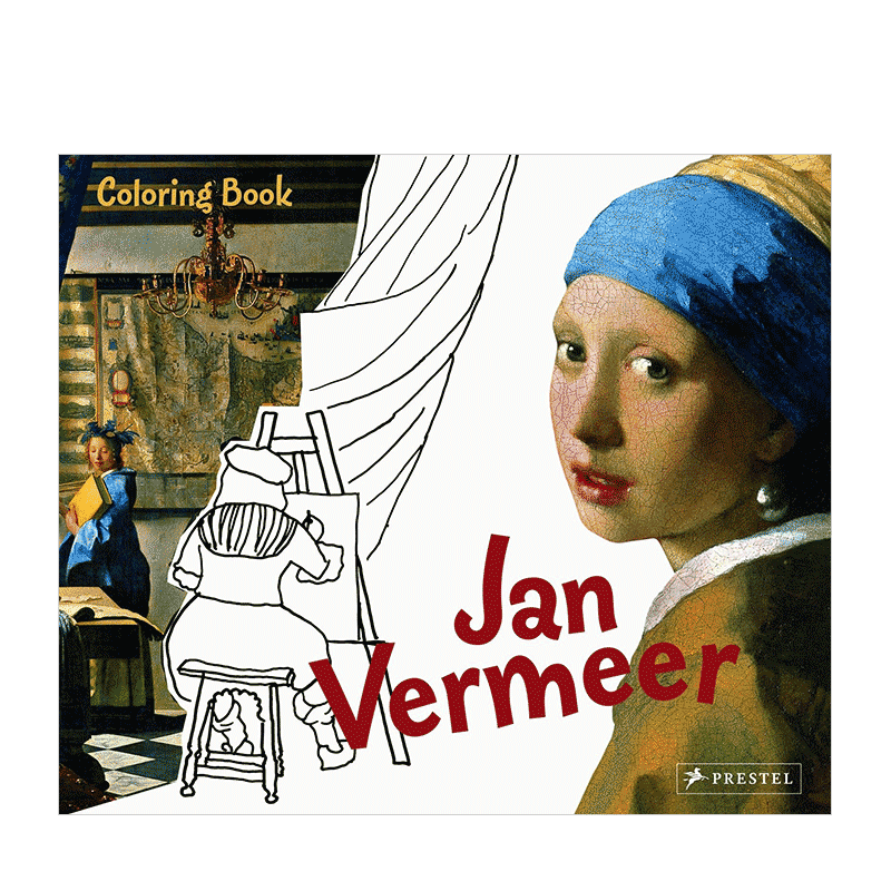 【预售】Colouring Book Vermeer，扬维梅尔：涂色书书籍进口原版