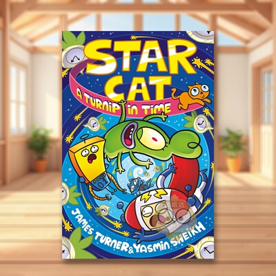 【现货】星际猫：萝卜时光机！ Star Cat: A Turnip in Time! 原版英文漫画书 儿童搞笑科幻 宇宙主题灾难漫画