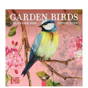 【现货】园中小鸟 2026年迷你挂历（艺术日历） Sophie Adde: Garden Birds Mini Wall Calendar  原版日历