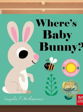 【预售】【毛毡翻翻书】兔宝宝在哪里？英文儿童趣味进口原版外版书纸板书3-6周岁【Felt Flaps】Where's Baby Bunny?Ingela P A书