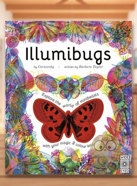 【现货】幻彩魔法三色镜昆虫探索【Illumi】Illumibugs英文儿童绘本IP系列3-6岁精装Carnovsky进口原版书Wide Eyed Editions7书籍