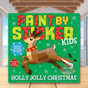 Sticker 预售 14岁以上Paint Kids Christmas 外版 Jolly 儿童贴纸绘画：圣诞节快乐英文贴纸书进口原版 WORKM书 书简装 Holly