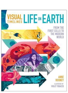 【预售】视觉时间轴：地球上的生命 Visual Timelines: Life on Earth 英文原版儿童知识科普百科绘本3-6岁进口英语启蒙读物书籍