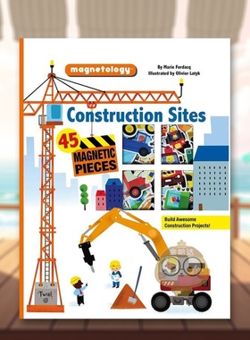 【预售】【磁铁书】建筑工地 (停用）【Magnetology】Construction Sites  原版英文儿童趣味进口书籍图书外版正版