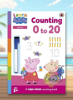 【预售】数一数 0–20英文儿童绘本IP系列进口原版外版书简装【Learn with Peppa】Counting 0–20LadybirdLadybird书籍图书正版