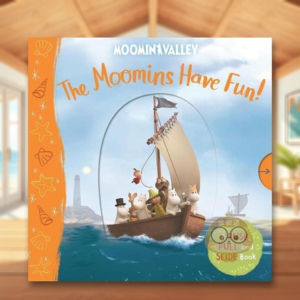 【现货】姆明家的乐趣机关书英文儿童绘本IP系列进口原版书纸板书The Moomins Have Fun! A Push, Pull and Slide BookTove Jans书