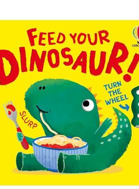 【预售】喂饱你的小恐龙 【Turn the Wheel】Feed your Dinosaur 原版英文儿童趣味进口书籍图书外版正版