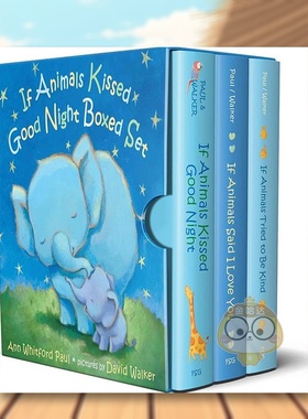 【预售】【拟人动物睡前故事】盒装套装英文儿童绘本IP系列进口原版外版书纸板书3-6周岁【If Animals Kissed Good Night】Boxed书