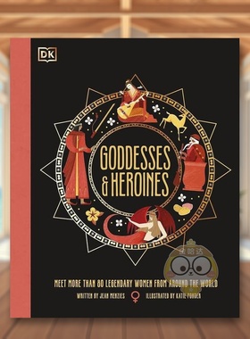 【预售】女神与英雄英文儿童绘本知识百科进口原版外版书精装Goddesses and HeroinesJean MenziesDK Children书籍图书正版