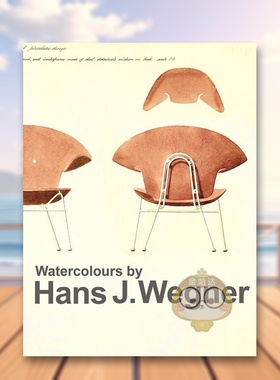 【现货】丹麦设计师HansWegner的水彩图纸标志性家具的艺术维度英文工业产品设计Anne Blond进口原版书精装14岁以上Watercolours书