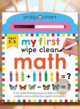 【预售】我的第一本擦擦书：数学英文儿童趣味进口原版外版书纸板书6-9岁My First Wipe Clean: MathRoger PriddyPriddy Books US