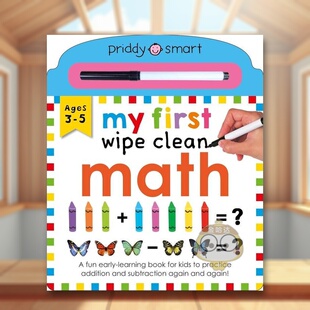 【预售】我的第一本擦擦书：数学英文儿童趣味进口原版外版书纸板书6-9岁My First Wipe Clean: MathRoger PriddyPriddy Books US