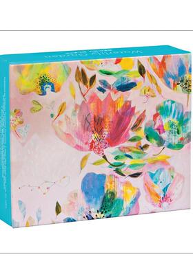 【预售】睡莲花园速记 磁吸扣盖信笺盒套装 Waterlily Garden QuickNotes 原版明信片进口书籍图书外版正版