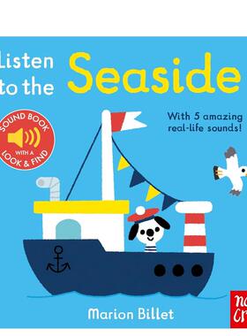 【现货】海边【我的声音启蒙书】 Listen to the Seaside 英文原版婴幼儿童互动纸板书英语早教绘本有声书 Marion Billet