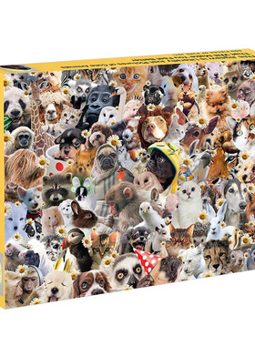 【现货】拼图500片:疗愈宠物 This Jigsaw is Literally Just Pictures of Cute Animals That Will Make You Feel Better动物拼图