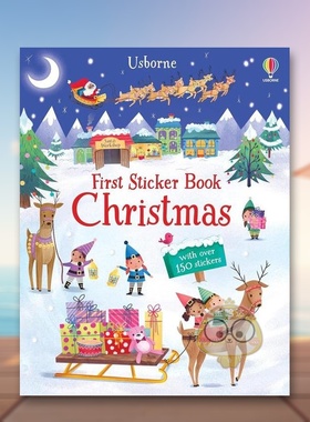 【预售】圣诞贴纸书First Sticker Book Christmas英文儿童趣味3-6岁平装Alice Beecham and Katya Longhi进口原版书Usborne chil