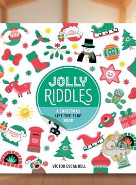 【现货】圣诞猜猜乐：欢乐翻翻书 Jolly Riddles 原版英文儿童趣味 节日主题 锻炼观察力 提升词汇量