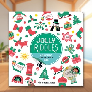 Jolly Riddles 锻炼观察力 现货 提升词汇量 节日主题 圣诞猜猜乐：欢乐翻翻书 英文儿童趣味 原版