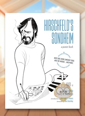 【现货】赫希菲尔德的桑德海姆：海报艺术集 Hirschfeld's Sondheim: A Poster Book 原版英文艺术插画原画设定集 可拆下装裱