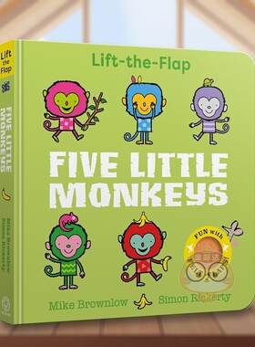 【预售】五只小猴子 Five Little Monkeys 原版英文儿童语言/概念启蒙进口书籍图书外版正版