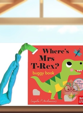 【预售】【毛毡翻翻书】霸王龙太太在哪里？英文儿童趣味进口原版外版书纸板书1岁(含)-3岁(含)Felt Flaps: Where's Mrs T-Rex?书