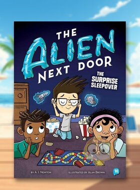 【预售】隔壁的外星人10惊喜过夜英文漫画进口原版书精装14岁以上The Alien Next Door 10: The Surprise Sleepover Hannah Elio书