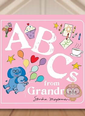 【现货】奶奶的ABC英文儿童自然拼读进口原版书纸板书ABCs from Grandma Sandra Magsamen著Hometown World出版书籍图书外版正版