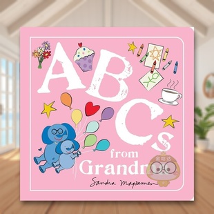 【现货】奶奶的ABC英文儿童自然拼读进口原版书纸板书ABCs from Grandma Sandra Magsamen著Hometown World出版书籍图书外版正版