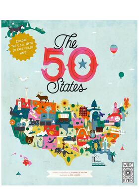 【预售】通过50幅地图探索美国 【The 50 States】 Explore the U.S.A. with 50 fact-filled maps! 原版英文儿童绘本