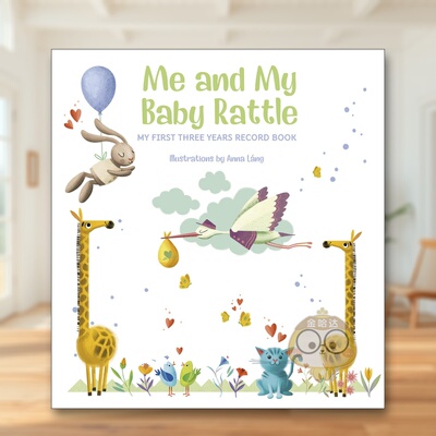 【预售】我和我的摇铃：0-3岁成长记录册 Me and My Baby Rattle  原版英文儿童语言/概念启蒙进口书籍图书外版正版
