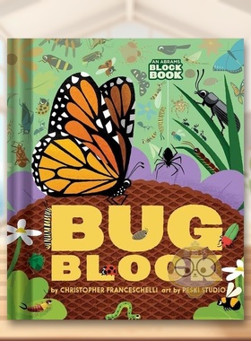【预售】【模切书】昆虫英文儿童绘本IP系列【Block】Bugblock纸板书Christopher Franceschelli进口原版书籍Abrams Appleseed图书