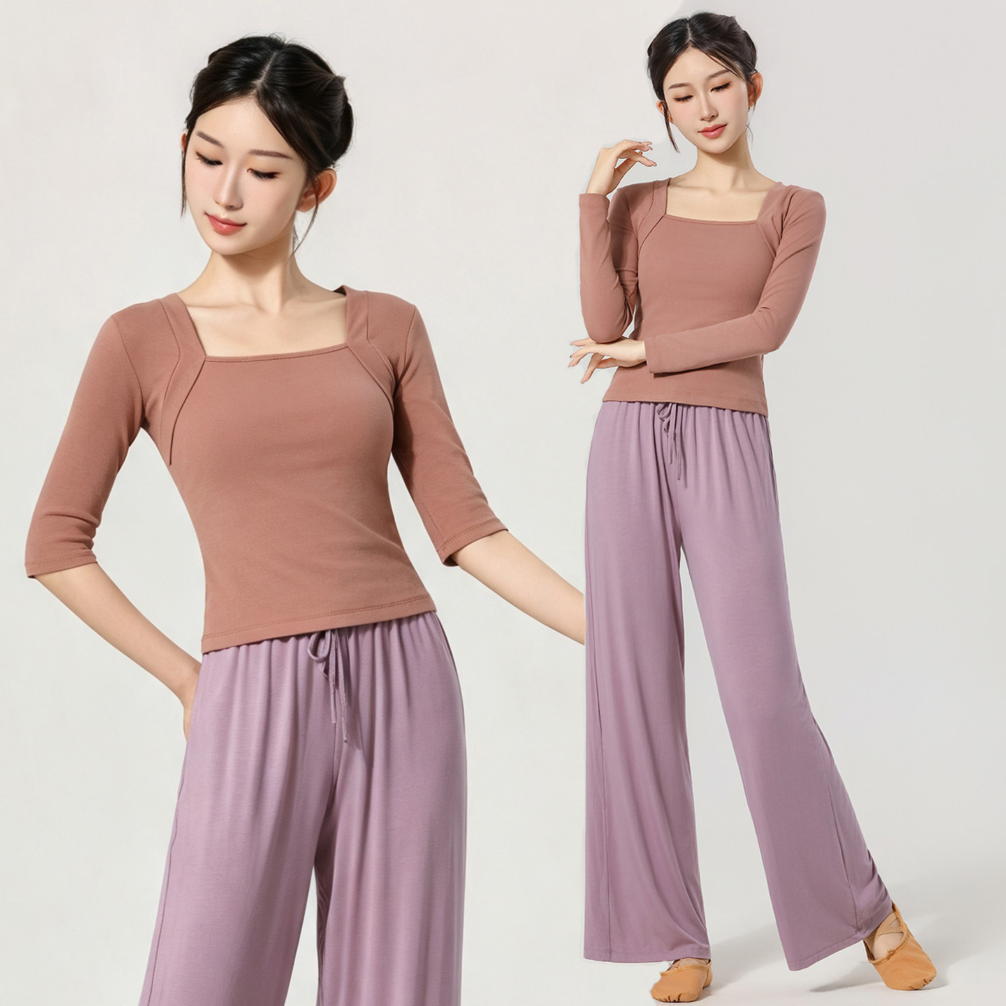 舞蹈练功服套装成人形体训练服古典舞上衣女学生现代舞民族中国舞图片