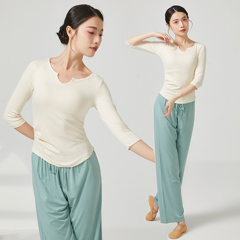 舞蹈上衣女款新款黑色古典舞练功服形体训练服装中国舞现代舞套装