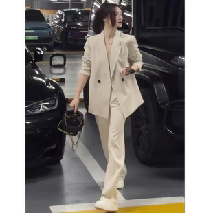 高级感气质套装2026春秋干练通勤女西装外套阔腿裤轻奢两件套