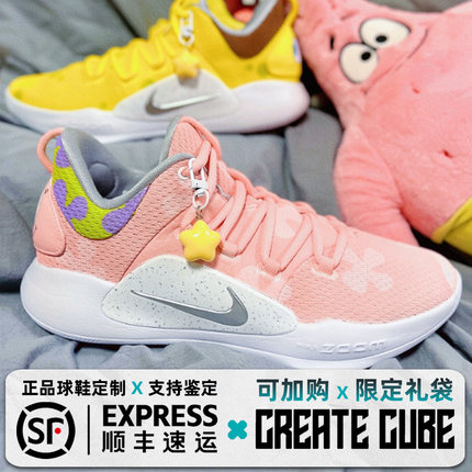 球鞋定制 Nike Hyperdunk X 粉黄可爱二次元动漫鸳鸯低帮男篮球鞋