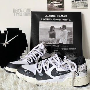 男款 定制球鞋 ForceLow竹影熊猫国潮高级减震低帮板鞋 Full Nike