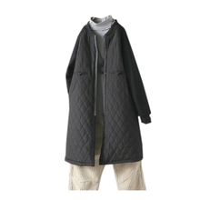 秋冬新品轻薄羽绒中长款宽松棉服1