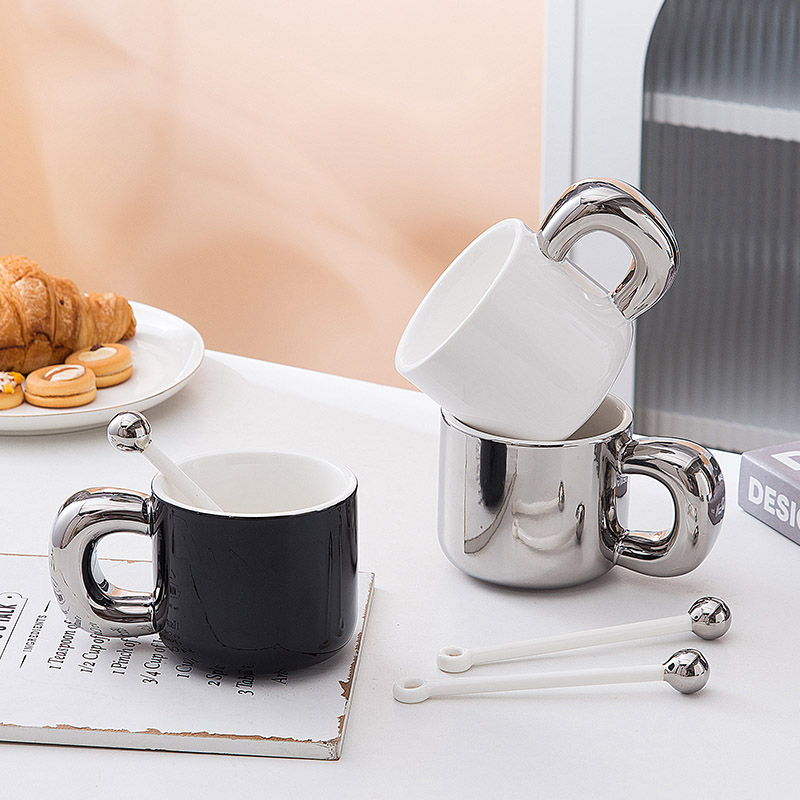 陶瓷杯马克杯黑白简约图片