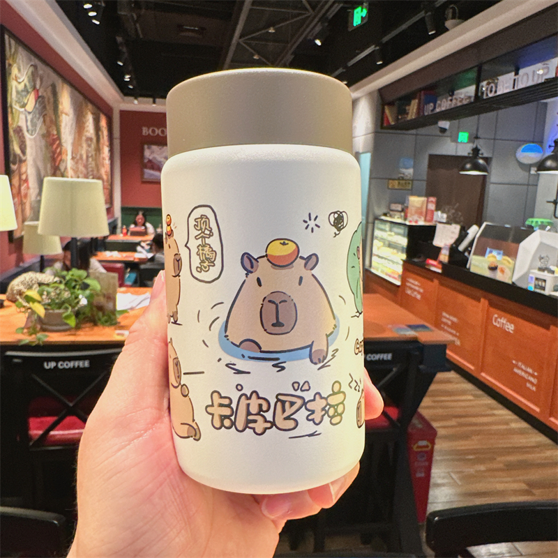 迪乐贝尔小容量卡皮巴拉316不锈钢迷你保温杯可爱便携口袋杯水杯